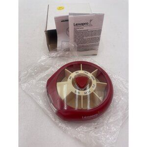 Lexapro Weekly Pill Organizer Rotating Compartments Instructions Red Compact